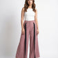 Contrast Tie Trousers Pink