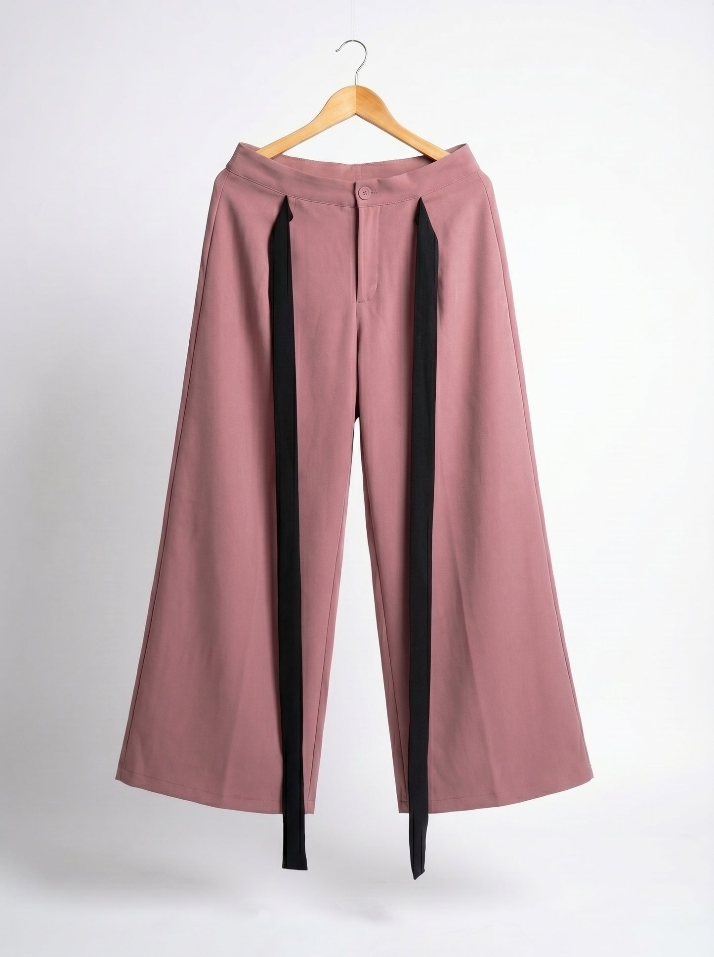Contrast Tie Trousers Pink