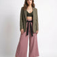 Contrast Tie Trousers Pink